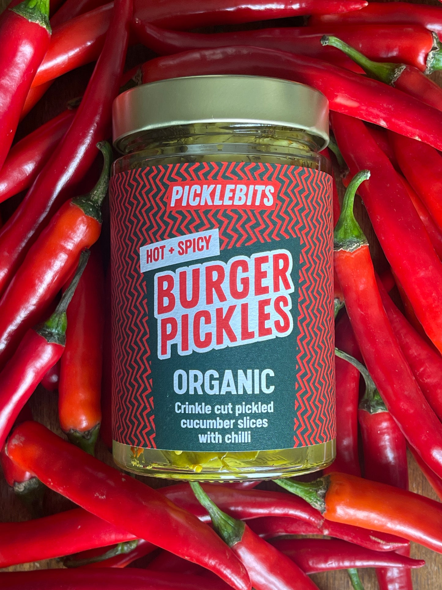 Organic Burger Pickles - Hot & Spicy